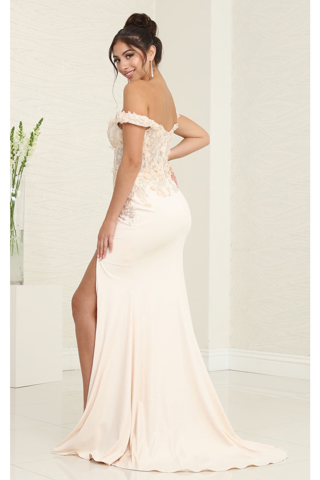 Royal Queen RQ8110 Applique Off Shoulder Prom Dress Elegant & Stunning - Dress