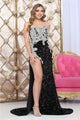 Royal Queen RQ8113 Prom Silver Embellished Sequin Long Dress - BLACK / 4 - Dress