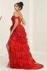 Royal Queen RQ8115 Off-Shoulder Ruffle Sheer Bodice Prom Gown - Dress