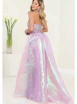 Royal Queen RQ8117 Lilac Sequin Evening Dress with Detachable Skirt