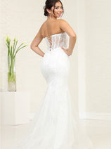 Royal Queen RQ8118 Ivory Floral Strapless Mermaid Wedding Gown