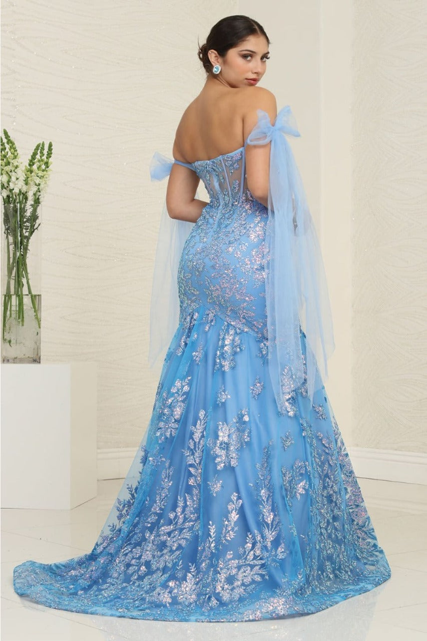 Royal Queen RQ8121 Off-Shoulder Embellished Mermaid Gala Dress - Dress