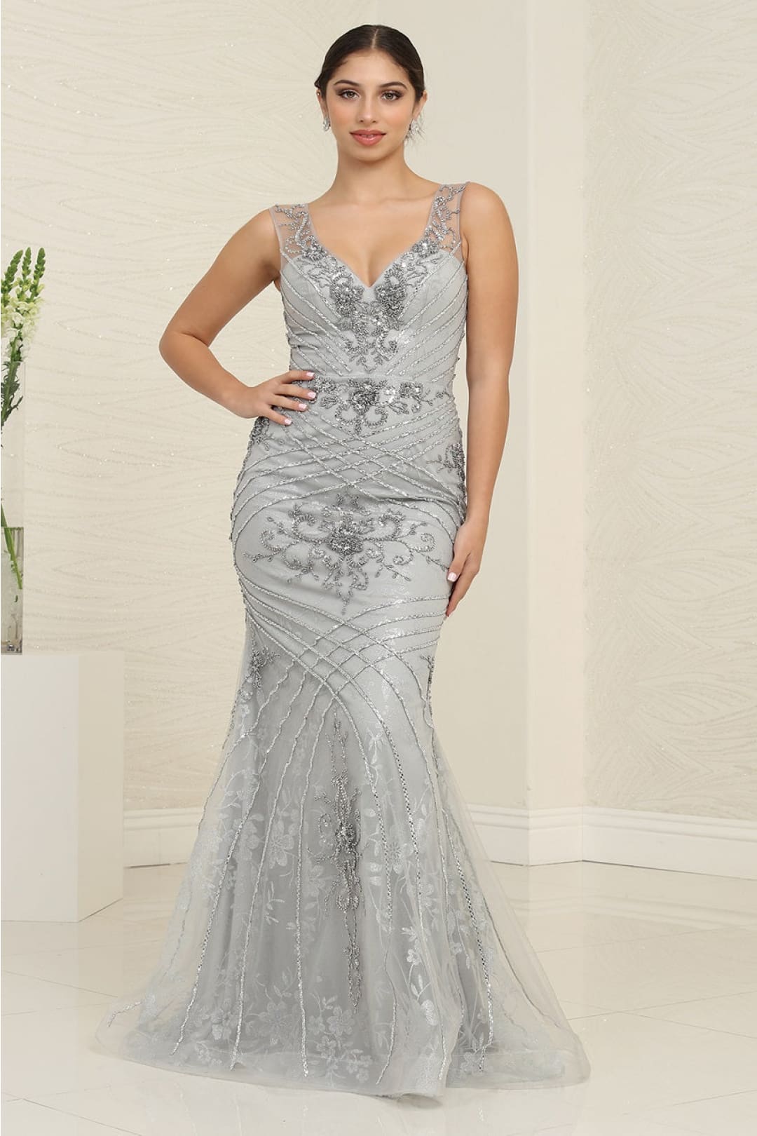 Royal Queen RQ8130 Luxurious Beaded Tiered Gown for Special Occasions - Dress