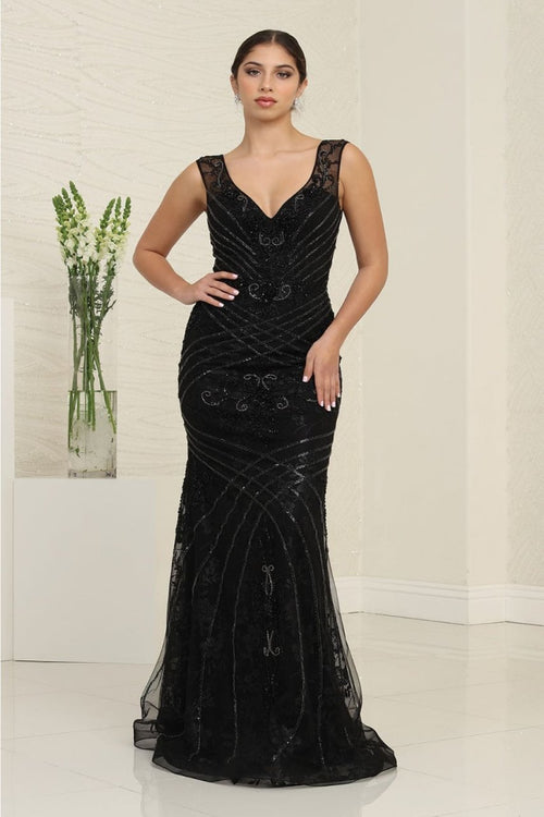 Royal Queen RQ8130 Luxurious Beaded Tiered Gown for Special Occasions - Dress