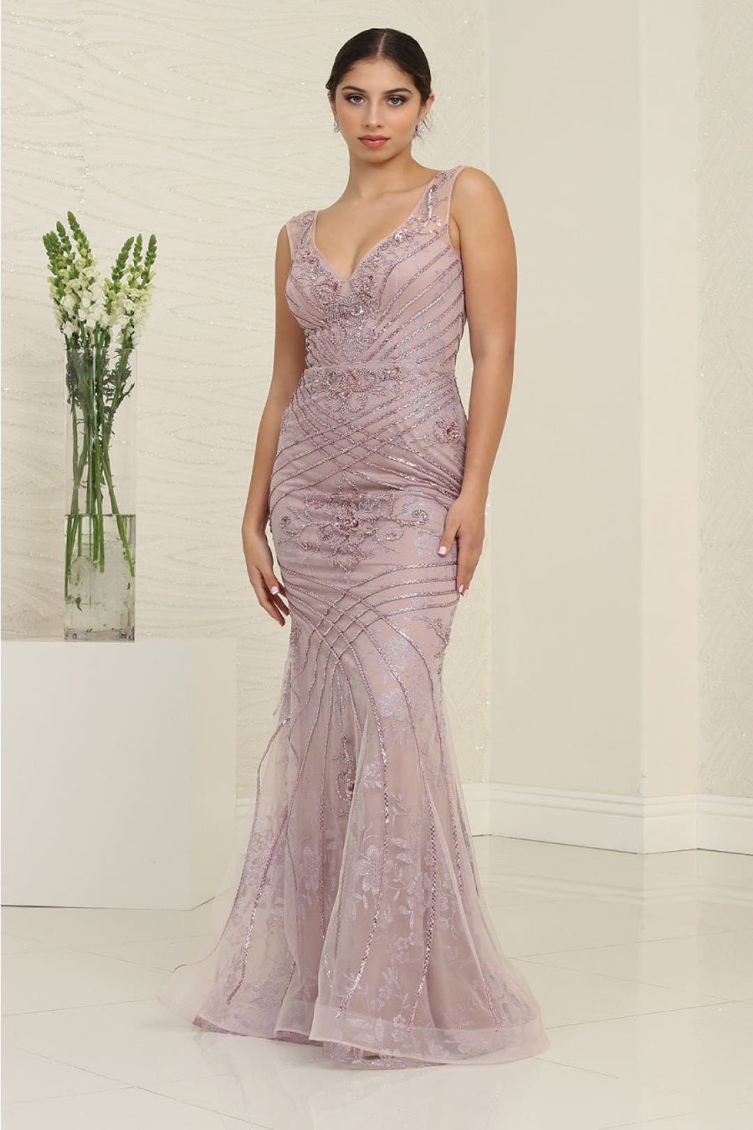 Royal Queen RQ8130 Luxurious Beaded Tiered Gown for Special Occasions - Dress