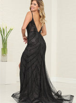 Royal Queen RQ8134 Black Beaded Gown