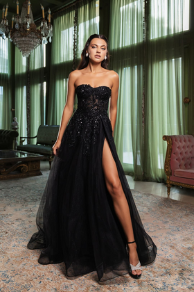 Royal Queen RQ8135 Off-Shoulder Prom Gown with Embellished Embroidery