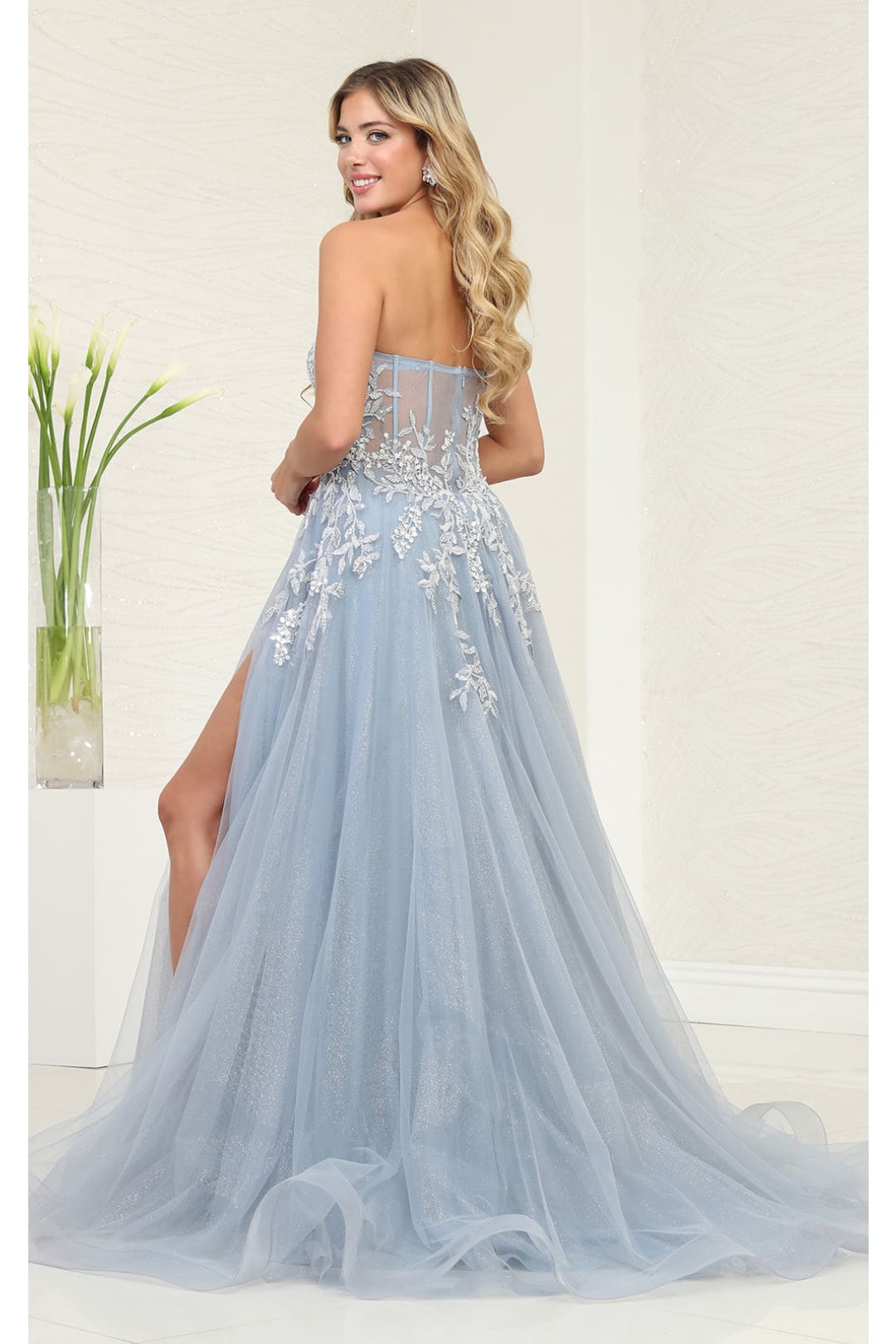 Royal Queen RQ8135 Radiant Elegant Off-Shoulder Sequined Prom Dress - Dress