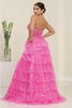 Royal Queen RQ8142 Strapless Layered Ruffle Tulle Pageant Gown - Dress