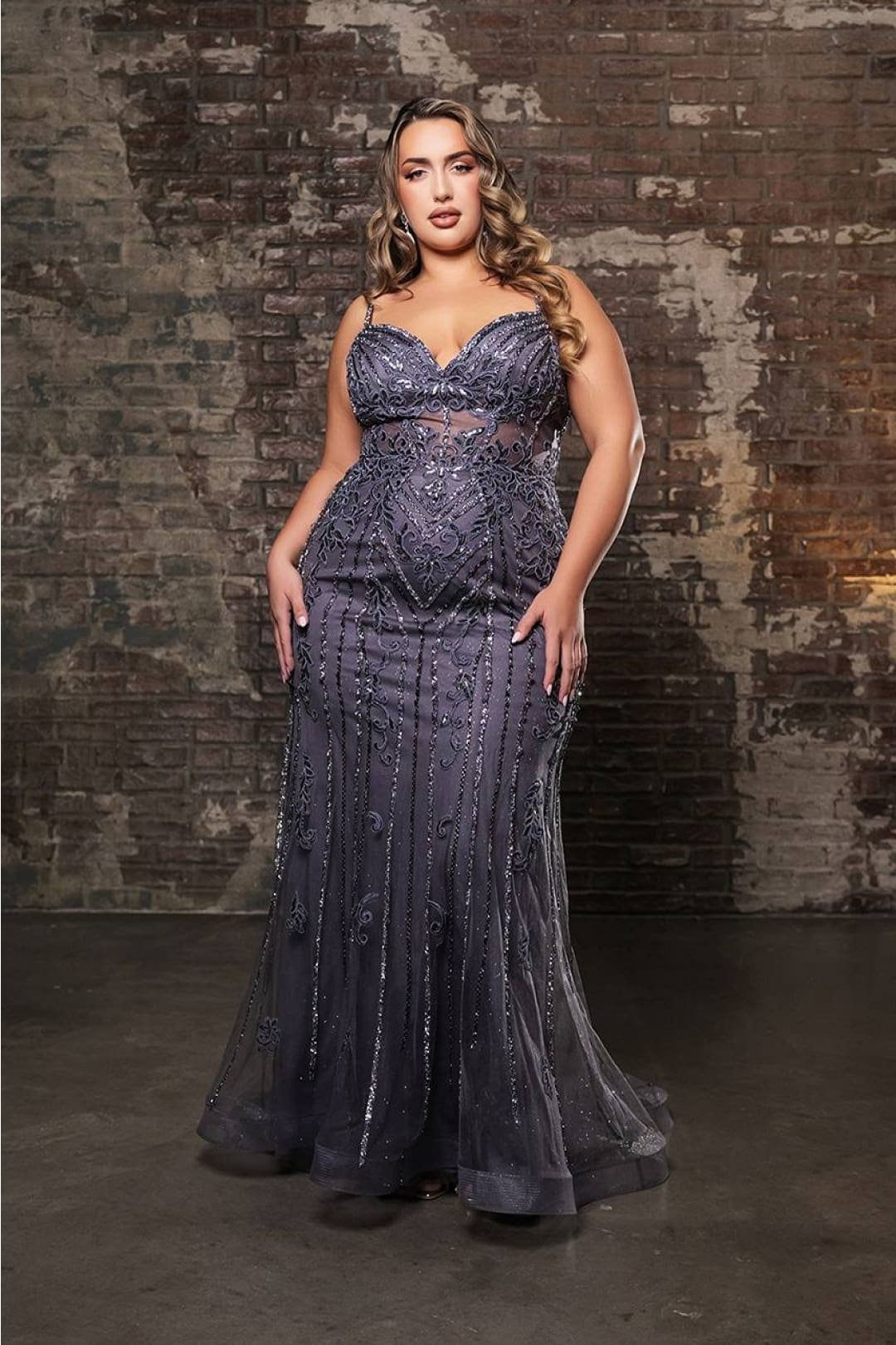 Plus Size Long Evening Gown Maxi Formal Dress for Women By Royal Queen RQ8144
