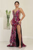 Royal Queen RQ8144 Sparkling Sequin Sheath Gown with High Slit Design - Dress