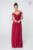 Ruched Long A-line Cold Shoulder Dress by Elizabeth K GL2824-Long Formal Dresses-ABC Fashion