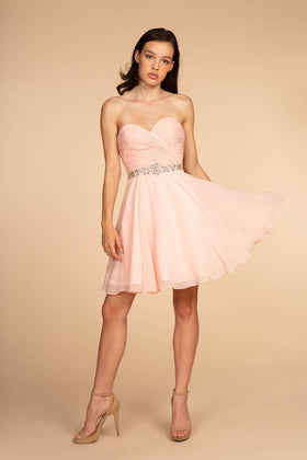 Ruched Strapless Short Dress by Elizabeth KGS1637