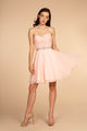 Ruched Strapless Sweetheart Short Dress by Elizabeth K GS1637 - XS / Blush - Short Cocktail Dresses