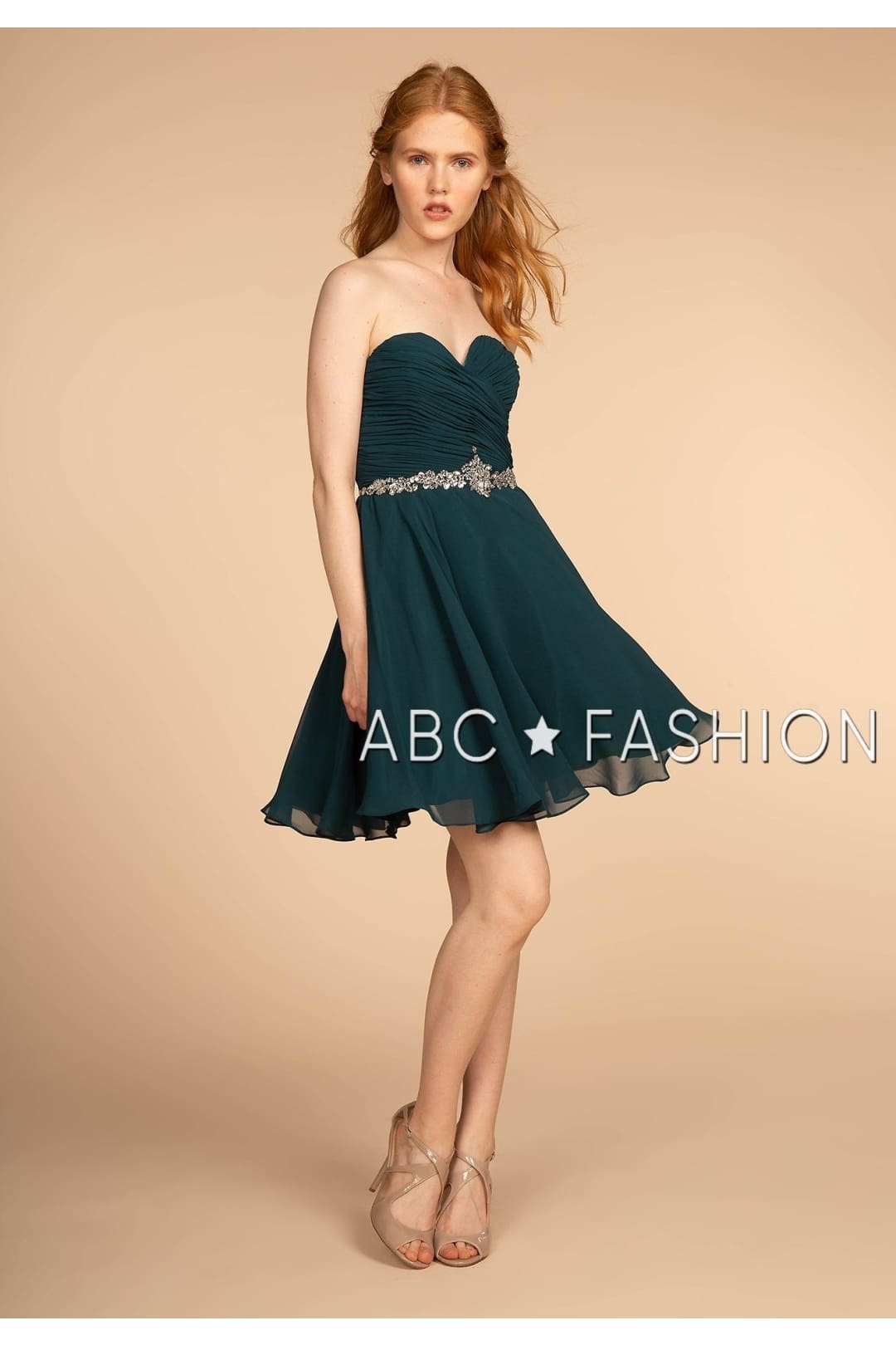 Ruched Strapless Sweetheart Short Dress by Elizabeth K GS1637-Short Cocktail Dresses-ABC Fashion