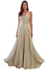 Ruched V-Neck Knotted Prom Gown 2025 Elegant Evening Dress - Sage / 4 - Prom