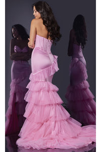 Ruffle Pink Prom Dress: Jovani D5114 - Prom