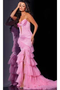 Ruffle Pink Prom Dress: Jovani D5114 - Prom