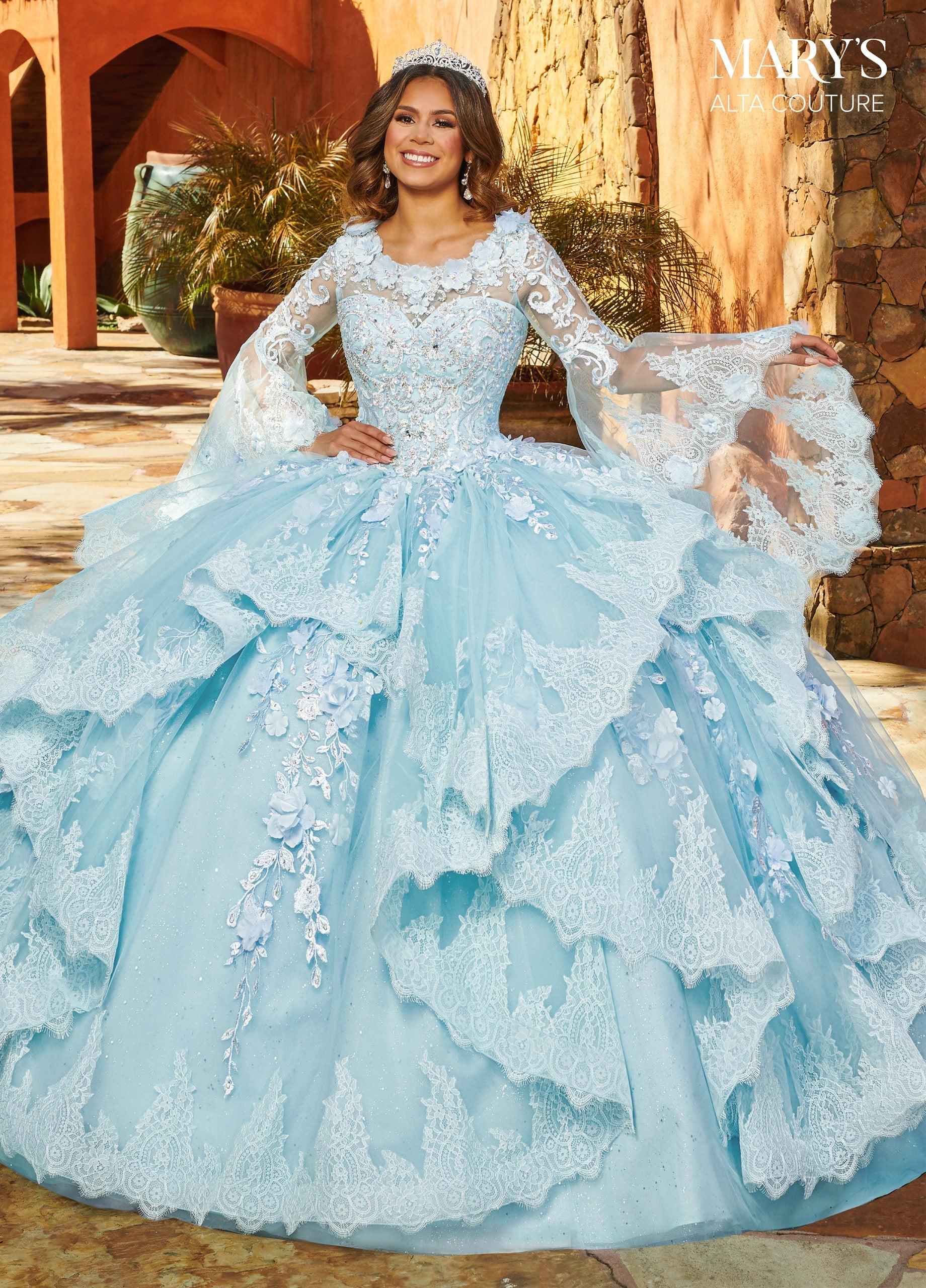 Alta Couture MQ3088 Ruffled Lace Quinceanera Dress
