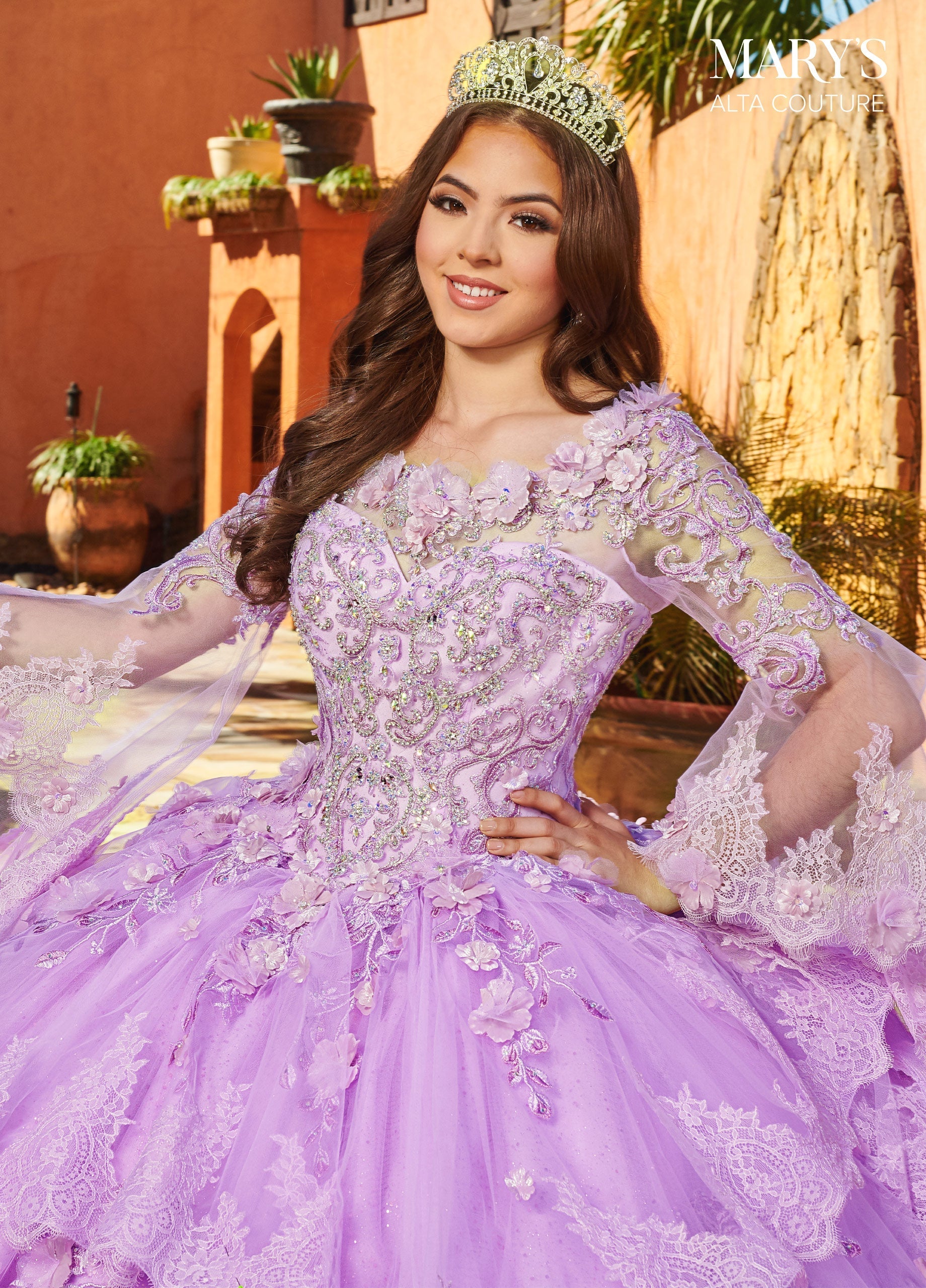 Alta Couture MQ3088 Ruffled Lace Quinceanera Dress