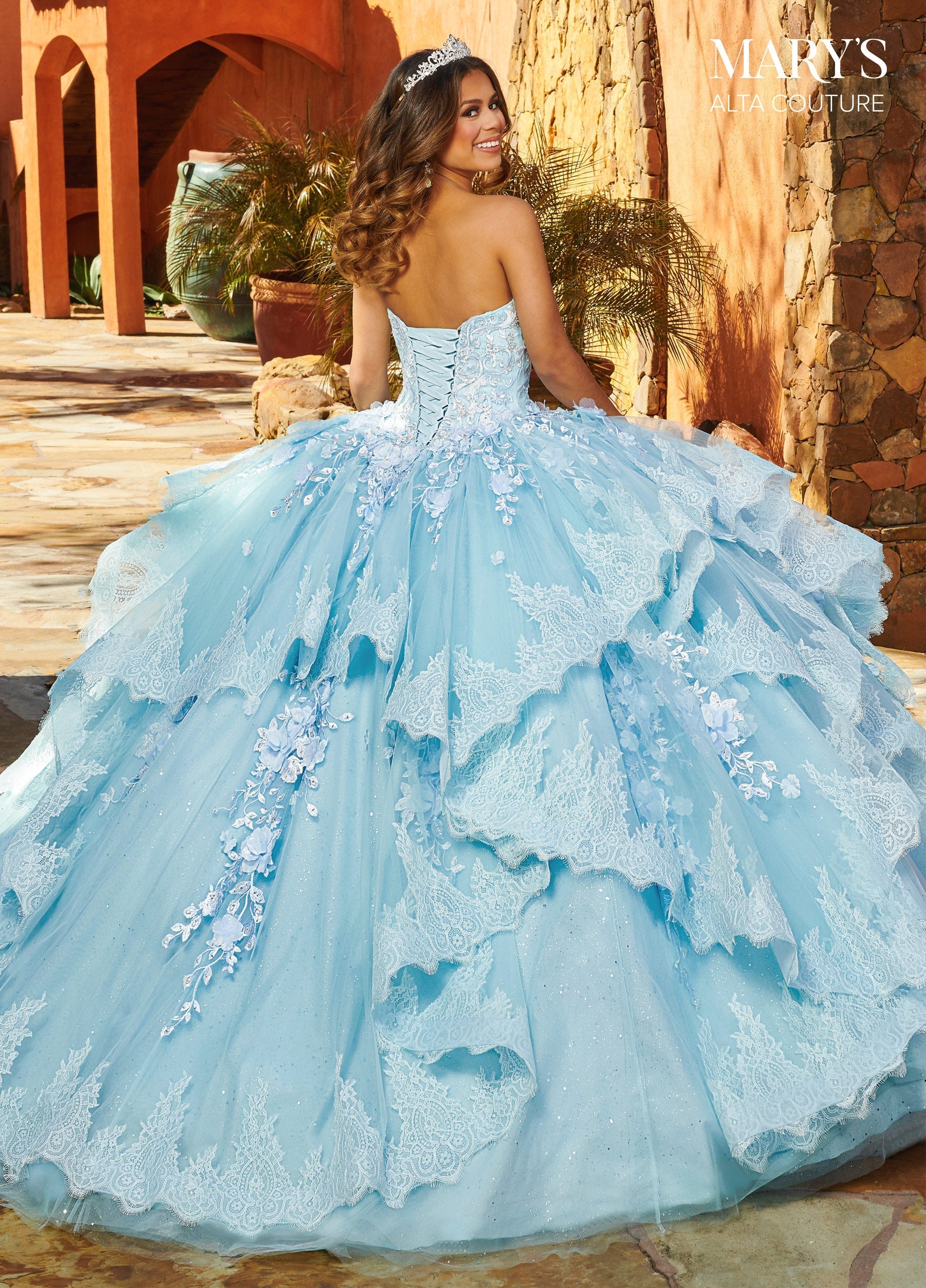 Alta Couture MQ3088 Ruffled Lace Quinceanera Dress