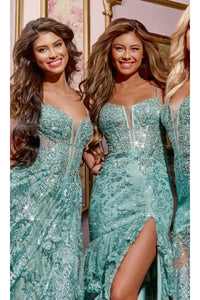 Ruffled Long Glitter Prom Dress: Jovani 43171 - Prom