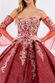 Ruffled Metallic Glitter Ball Gown by Elizabeth K GL1912 - Quinceanera Dresses
