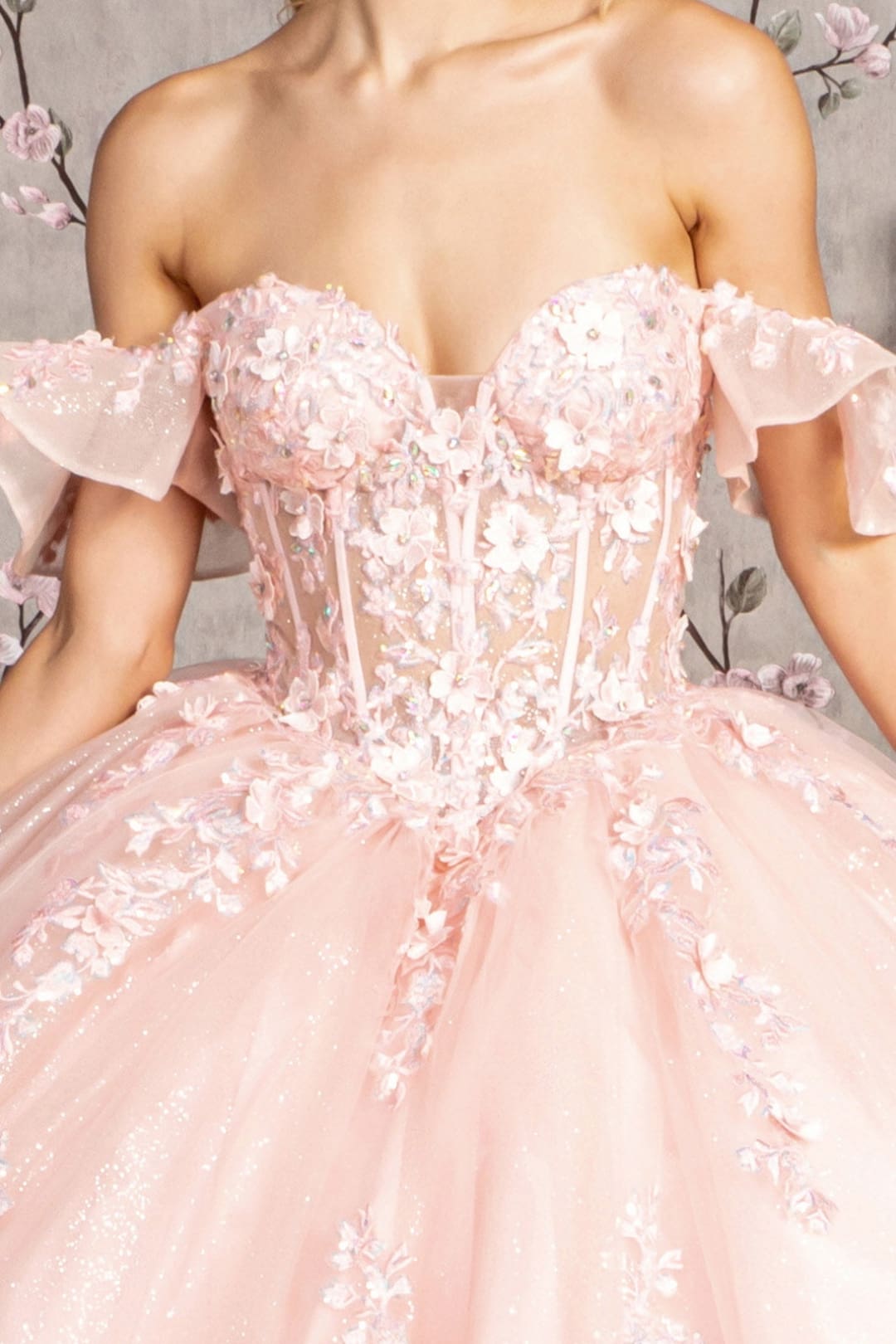 Ruffled Off Shoulder Corset Ball Gown by GLS Gloria GL3475 - Quinceanera Dresses