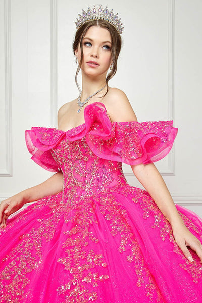 Ruffled Off Shoulder Corset Ball Gown by Bella Princess PQ1042