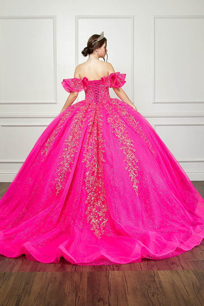 Ruffled Off Shoulder Corset Ball Gown by Bella Princess PQ1042