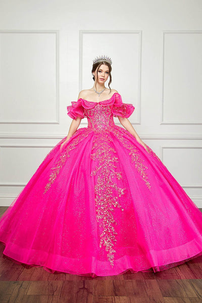 Ruffled Off Shoulder Corset Ball Gown by Bella Princess PQ1042