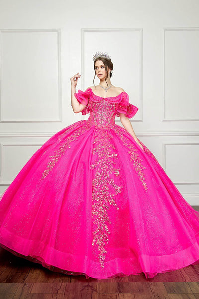Ruffled Off Shoulder Corset Ball Gown by Bella Princess PQ1042