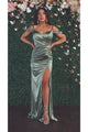 Satin Bridesmaids Elegant Gown - SAGE / 4
