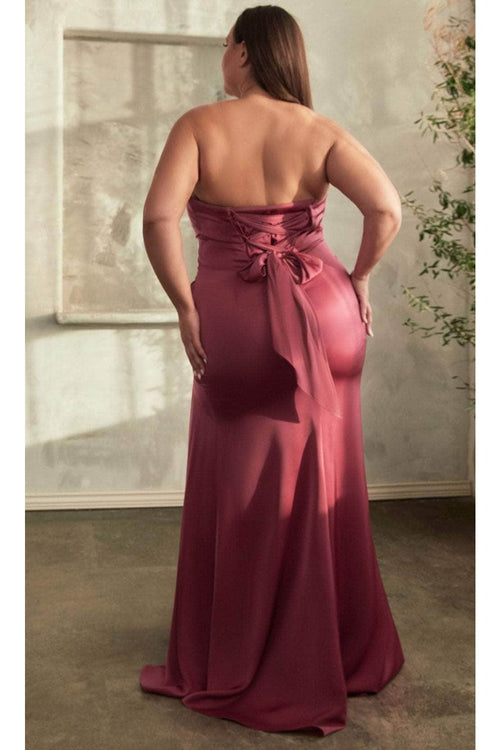 Ladivine CD326 - Pleated Semi-Sweetheart Evening Gown - Prom