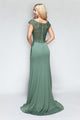 Vestido de desfile con escote barco y mangas cortas de Lenovia 8343 (Nueva colección)