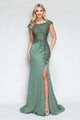 Vestido de novia color salvia, de etiqueta, de etiqueta negra, talla grande, de 8343