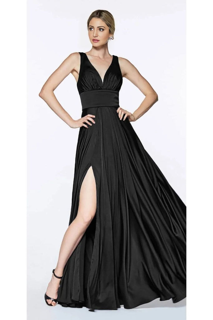 Satin A-Line Evening Dress 2025 Elegant Formal Gown - Black / 6 - Prom