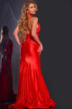 Satin Fitted Halter Slit Gown by Jovani 42822 - Long Formal Dresses