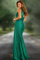 Satin Fitted One Shoulder Slit Gown by Jovani 37522 - Long Formal Dresses