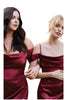 Satin Gown with Cowl Neck & Slit 2025 Elegant Evening Dress - Burgundy / 2 - Prom