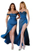 Satin Gown with Cowl Neck & Slit 2025 Elegant Evening Dress - French Navy / 2 - Prom