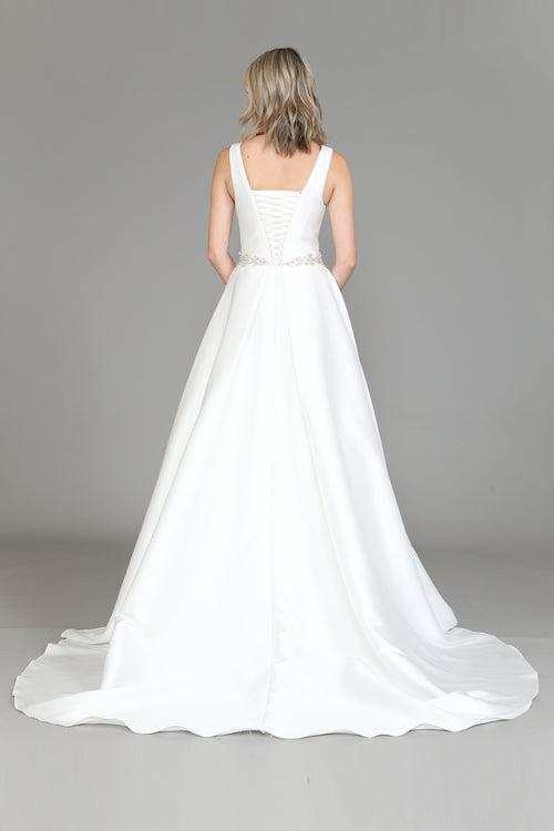 Poly USA 8518 Satin Lace-Up Back Wedding Dress
