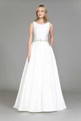 Poly USA 8518 Satin Lace-Up Back Wedding Dress