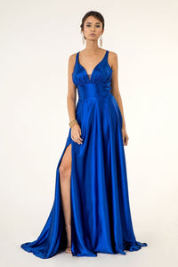 Prom Simple A-line Evening Dress - ROYAL BLUE / XS