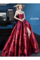 Satin Strapless A-line Slit Gown by Jovani 02038 - 00 / Red - Long Formal Dresses