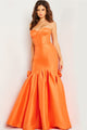 Satin Strapless Corset Mermaid Dress by Jovani 24613 - 00 / Orange - Long Formal Dresses