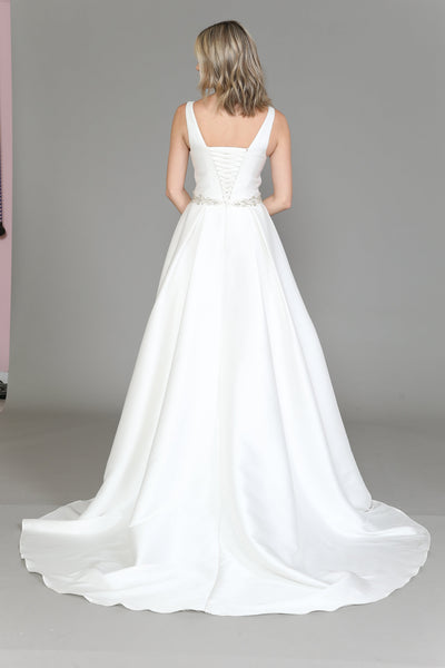 Poly USA 8498 Satin V-Neck Wedding Dress