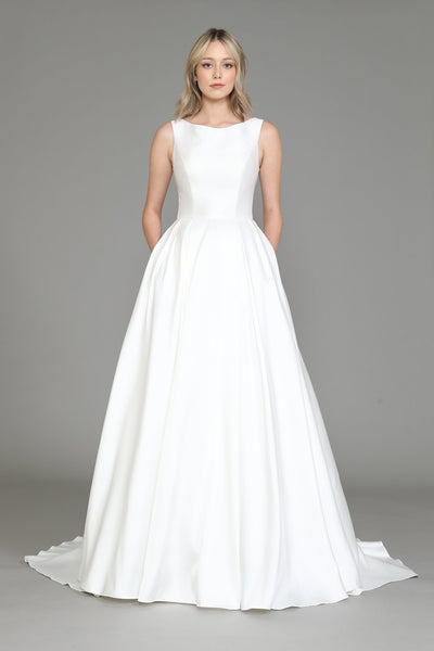 Poly USA 8534 Satin Wedding Dress with Lace Back