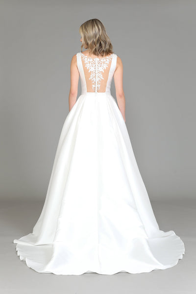 Poly USA 8534 Satin Wedding Dress with Lace Back