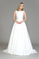 Vestido de novia de satén con espalda de encaje de Poly USA 8534